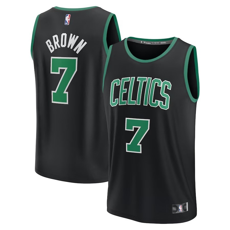 Men's Boston Celtics Jaylen Brown Fanatics Black Fast Break Replica Player Jersey - Statement Edition - Jersey