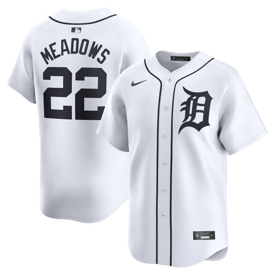 Men's Detroit Tigers Parker Meadows Nike White Home Limited Player Jersey - Jersey