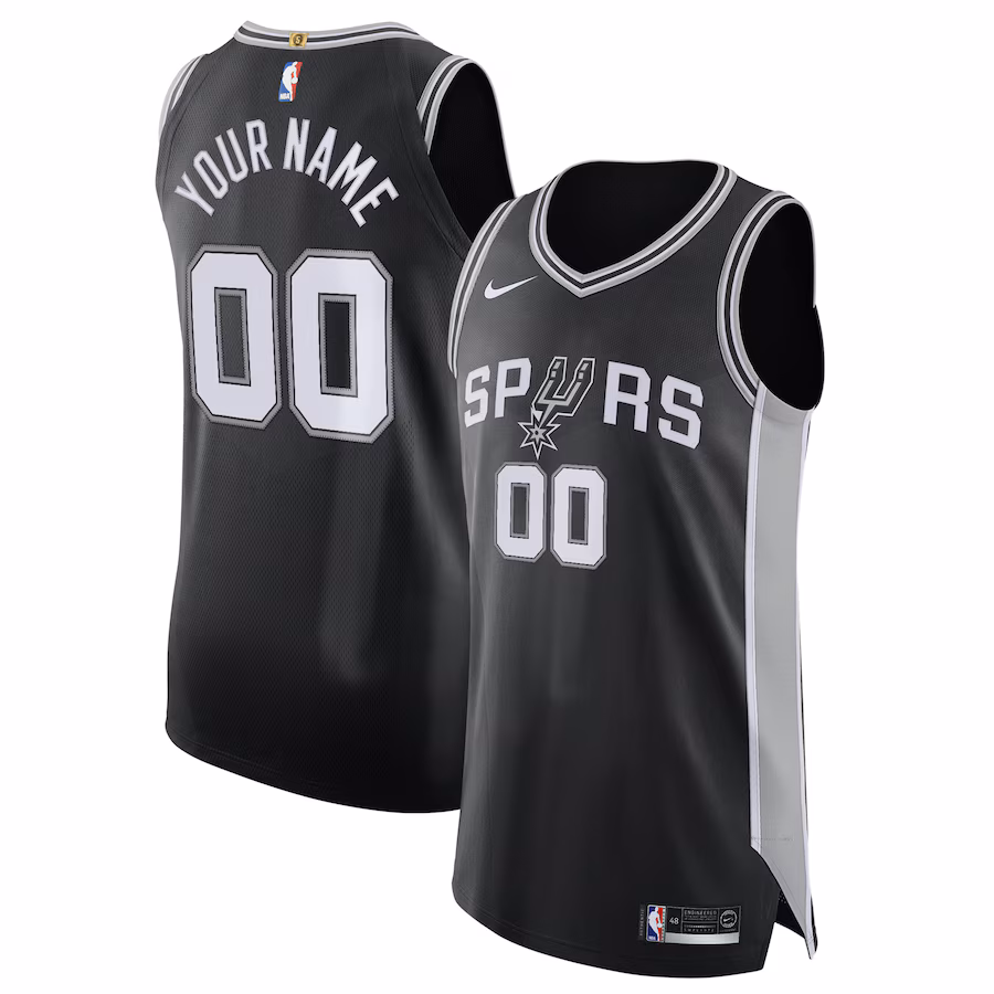 Men's San Antonio Spurs Nike Black Authentic Custom Jersey - Icon Edition - Jersey