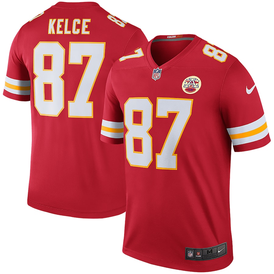 Men's Kansas City Chiefs Travis Kelce Nike Red Legend Player Performance Top - Jersey