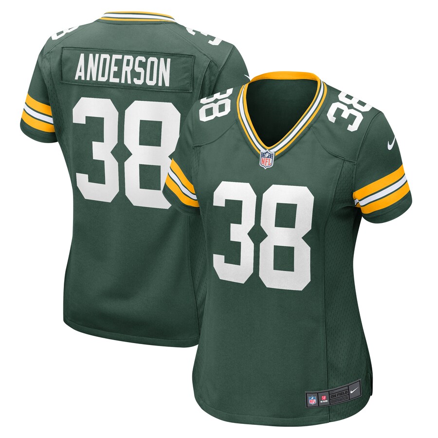 Women's Green Bay Packers Zayne Anderson Nike  Green Team Game Jersey - Jersey