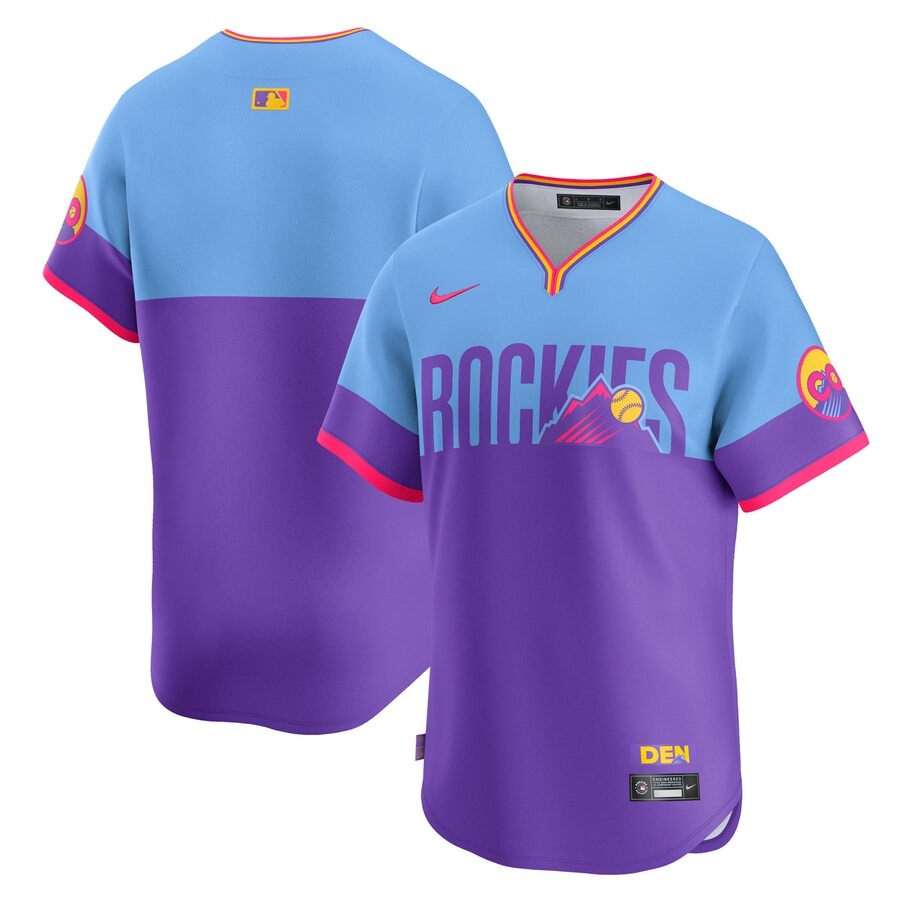 Men's Colorado Rockies Nike Purple/Light Blue 2025 City Connect Limited Jersey - Jersey