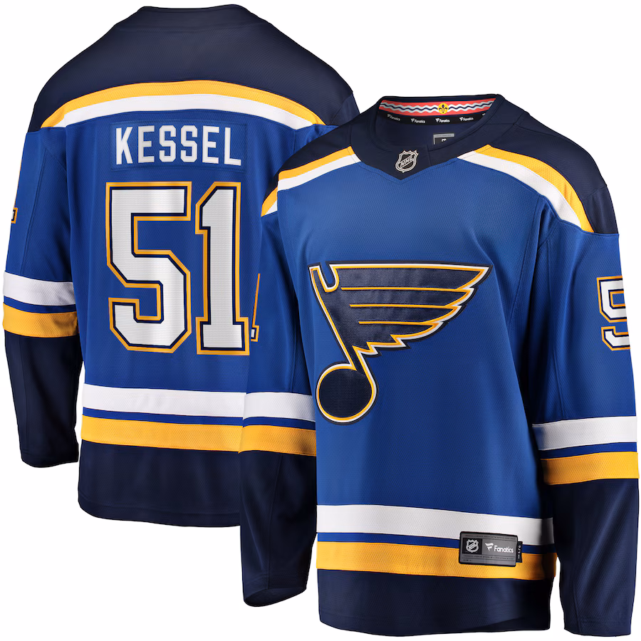 Men's St. Louis Blues Matthew Kessel Fanatics Blue Home Premier Breakaway Player Jersey - Jersey