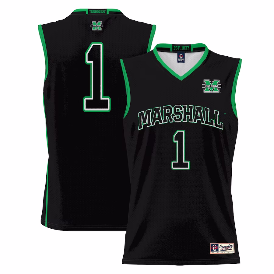 #1 Marshall Thundering Herd GameDay Greats Youth Lightweight Basketball Jersey - Black - Jersey