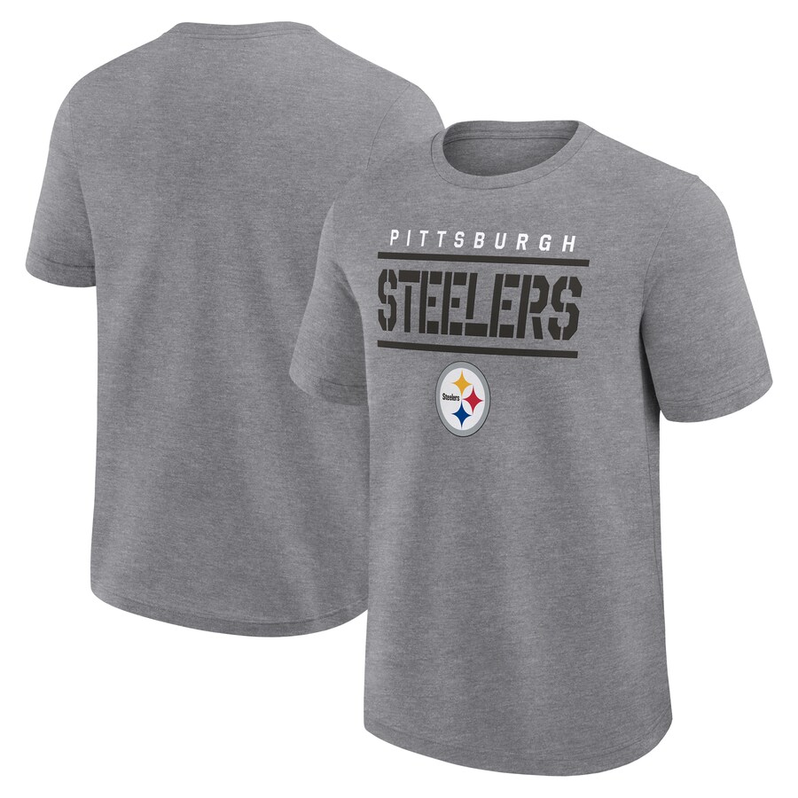 Men's Pittsburgh Steelers Fanatics Heather Gray Big & Tall Top Notch T-Shirt - Jersey