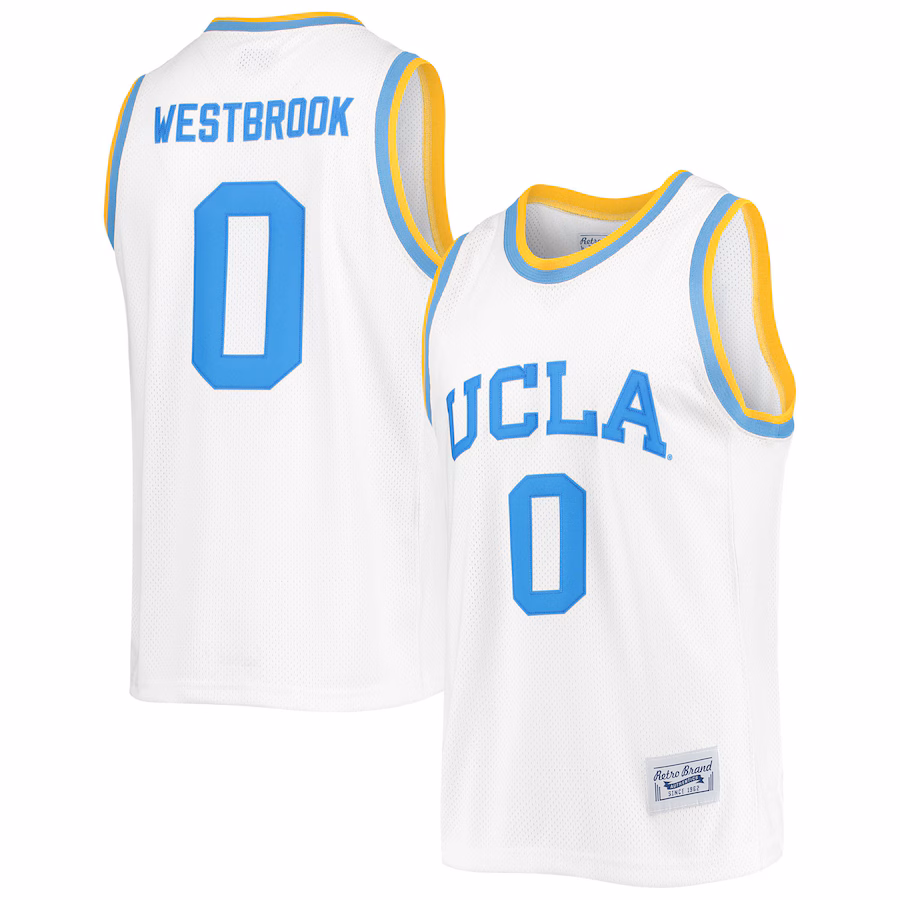 Men's Original Retro Brand Russell Westbrook White UCLA Bruins Commemorative Classic Basketball Jersey - Jersey