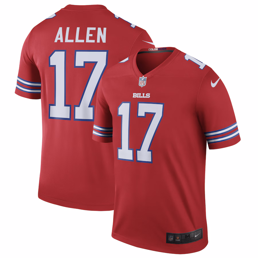 Men's Buffalo Bills Josh Allen Nike Red Alternate Legend Player Performance Top - Jersey