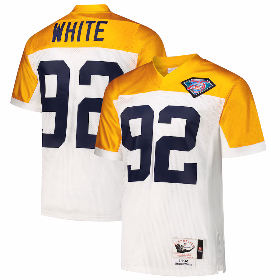 Men's Green Bay Packers 1994 Reggie White Mitchell & Ness White Authentic Throwback Retired Player Jersey - Jersey