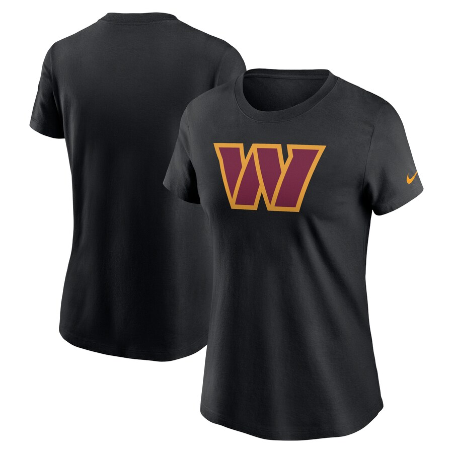 Women's Washington Commanders Nike Black Logo Cotton Essential T-Shirt - Jersey