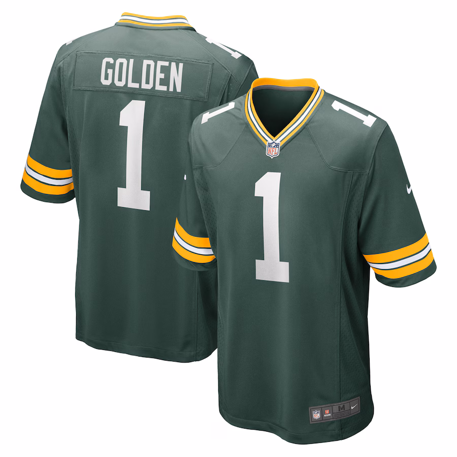 Men's Green Bay Packers Matthew Golden Nike Green 2025 NFL Draft First Round Pick Game Jersey - Jersey