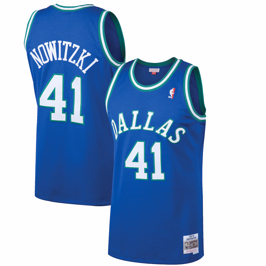 Men's Dallas Mavericks Dirk Nowitzki Mitchell & Ness Blue 1998/99 Hardwood Classics Swingman Jersey - Jersey