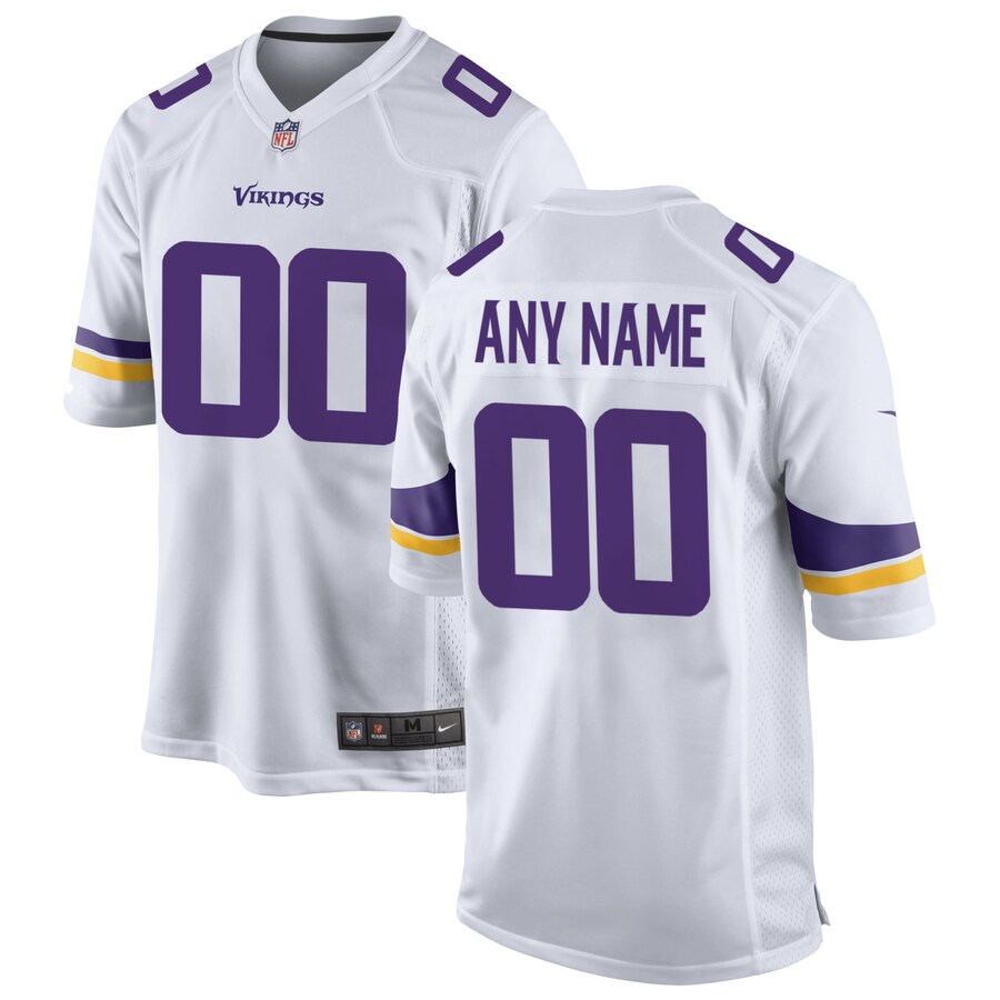 Men's Minnesota Vikings Nike White Custom Game Jersey - Jersey