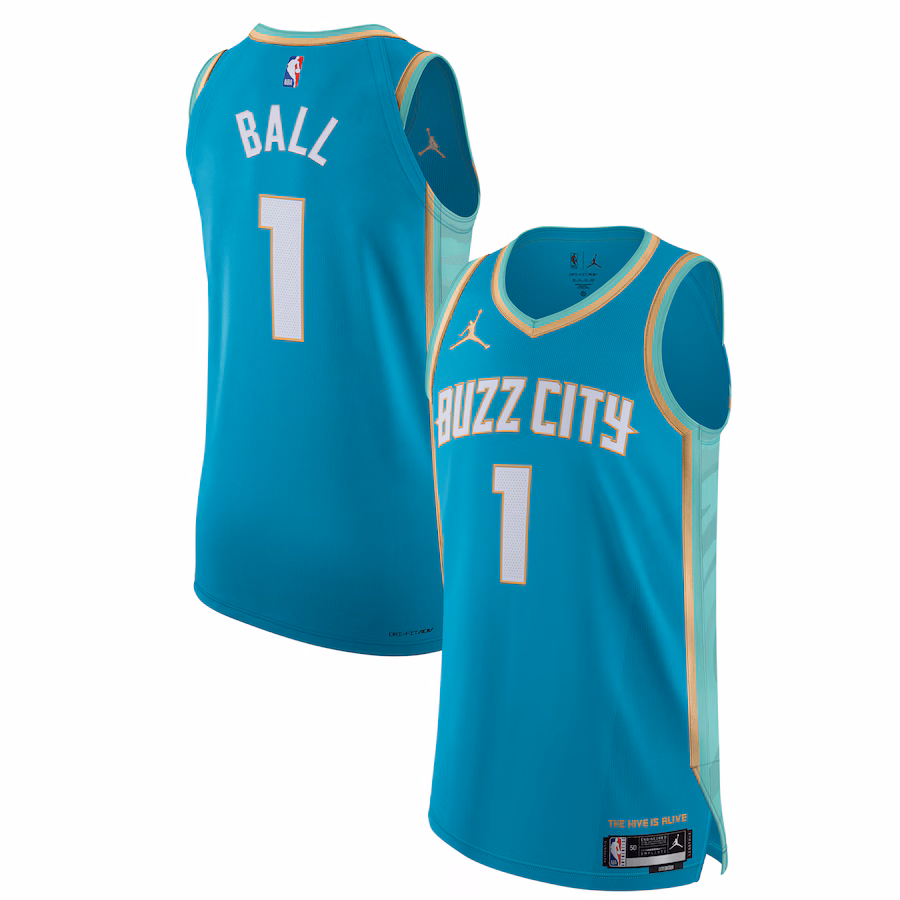 Men's Charlotte Hornets LaMelo Ball Jordan Brand Teal  Authentic Jersey - City Edition - Jersey