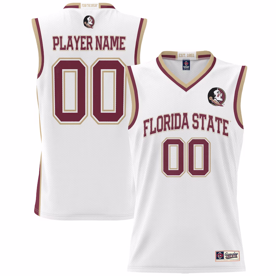 Florida State Seminoles GameDay Greats Men's NIL Pick-A-Player Lightweight Basketball Jersey - White - Jersey