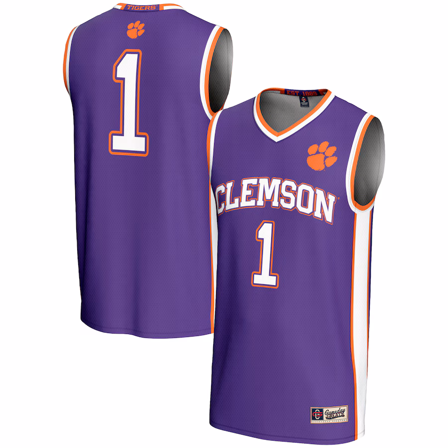 Men's GameDay Greats #1  Purple Clemson Tigers  Lightweight Basketball Jersey - Jersey