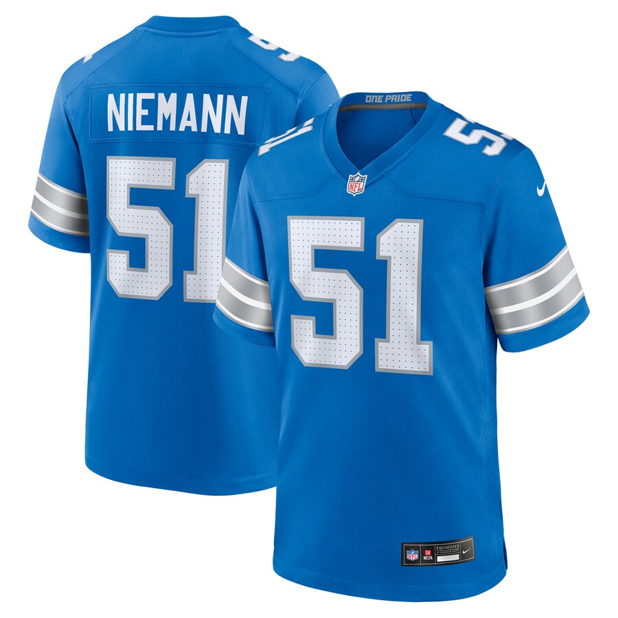 Men's Detroit Lions Ben Niemann Nike  Blue Team Game Jersey - Jersey