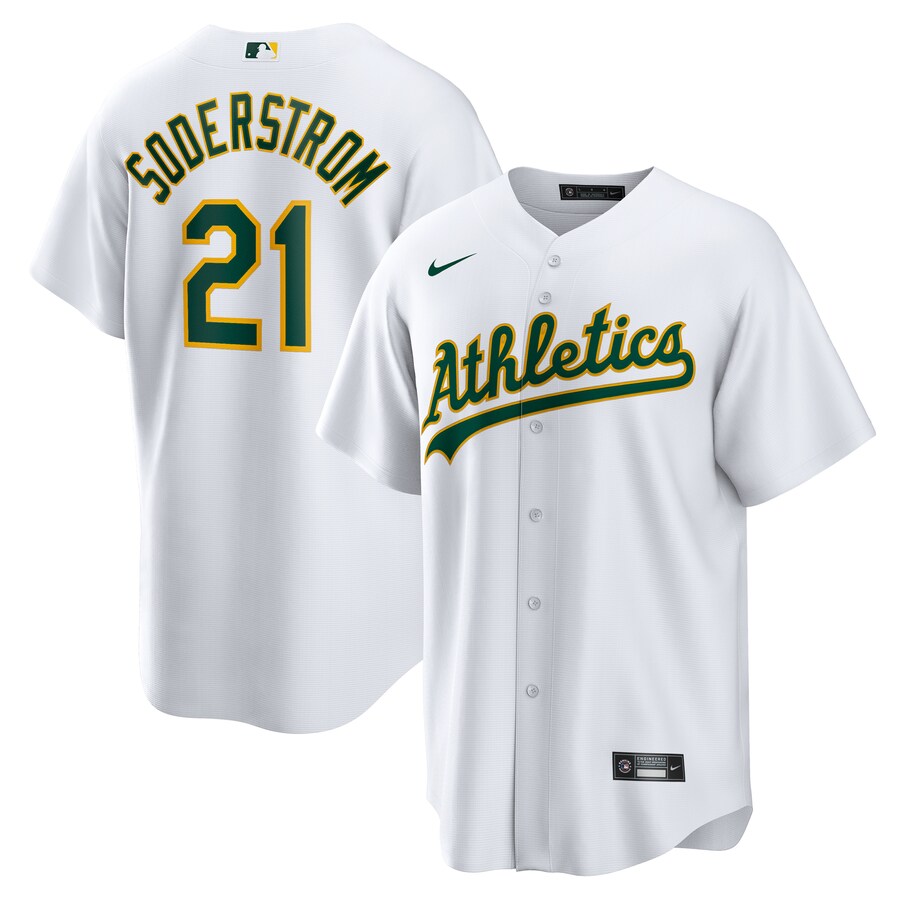 Men's Athletics Tyler Soderstrom Nike White Home Replica Jersey - Jersey