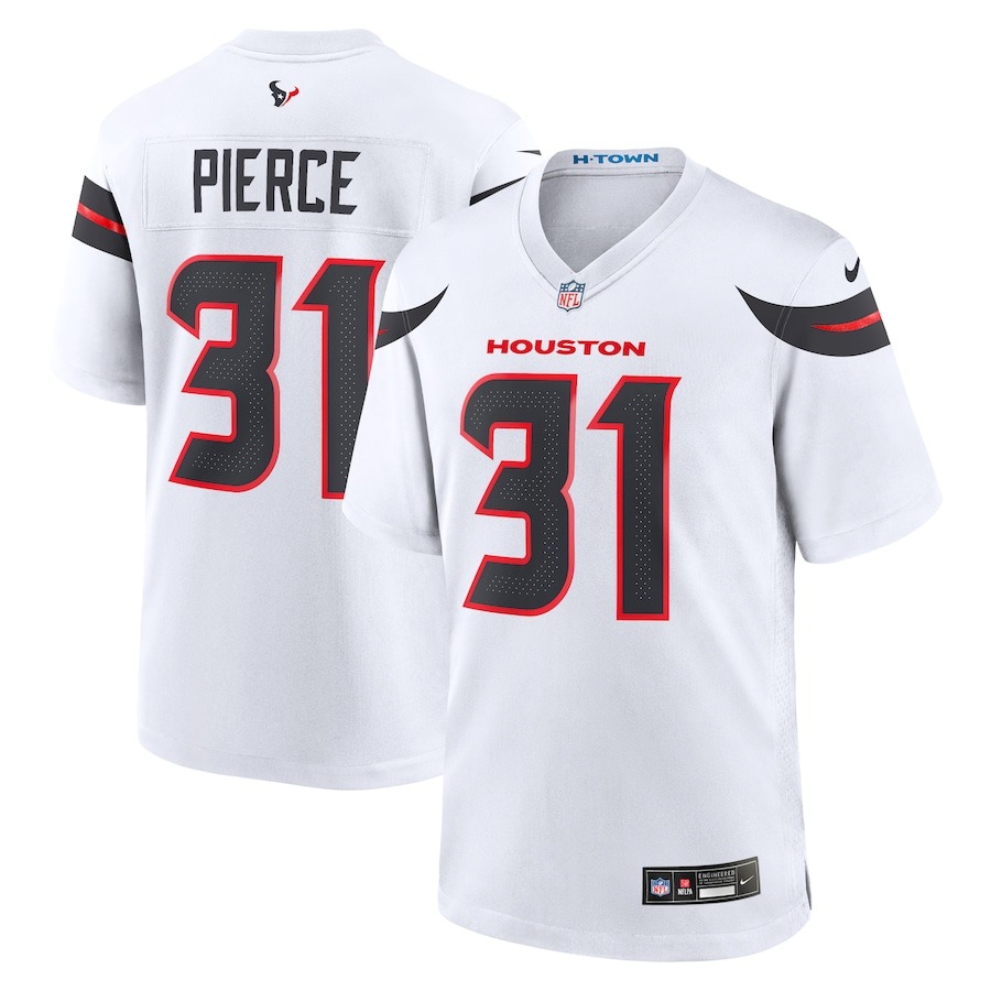 Men's Houston Texans Dameon Pierce Nike White Game Jersey - Jersey
