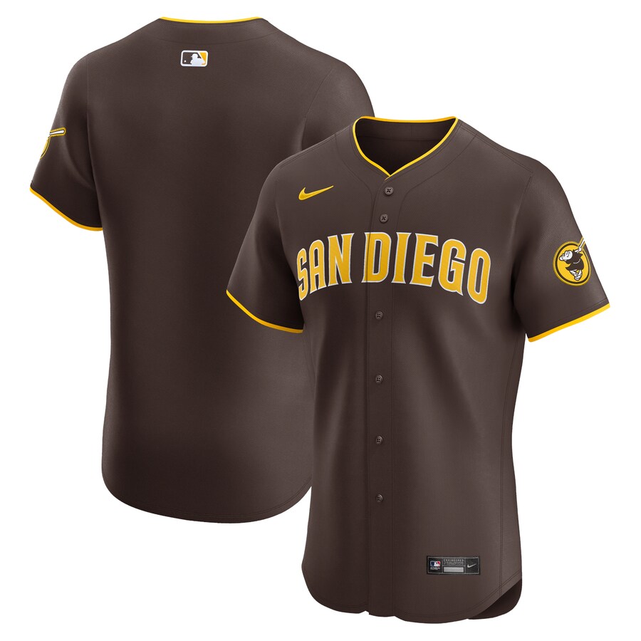 Men's San Diego Padres  Nike Brown Road Vapor Premier Elite Patch Jersey - Jersey