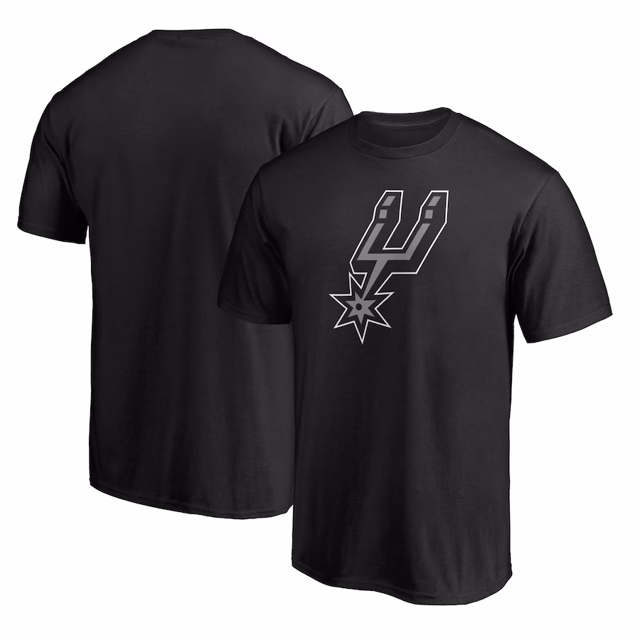 Men's San Antonio Spurs Fanatics Black Primary Team Logo T-Shirt - Jersey