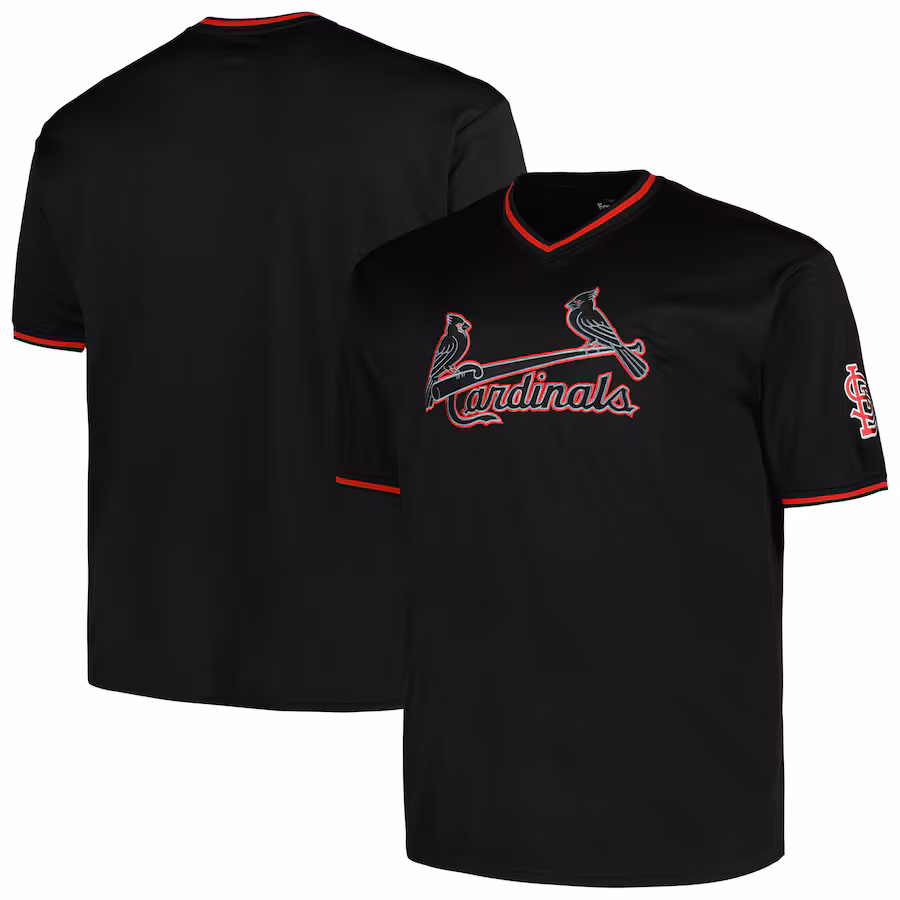 Men's St. Louis Cardinals Profile Black Big & Tall Pop Fashion Jersey - Jersey