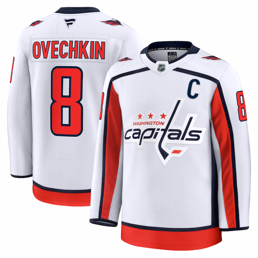 Men's Washington Capitals Alexander Ovechkin Fanatics White Away Premium Jersey - Jersey
