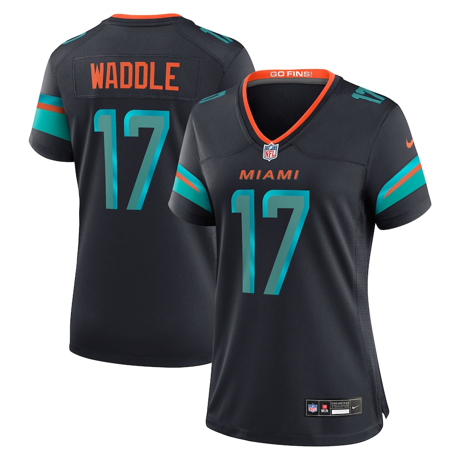 Women's Miami Dolphins Jaylen Waddle Nike Pitch Blue 2025 Rivalries Collection Game Jersey - Jersey