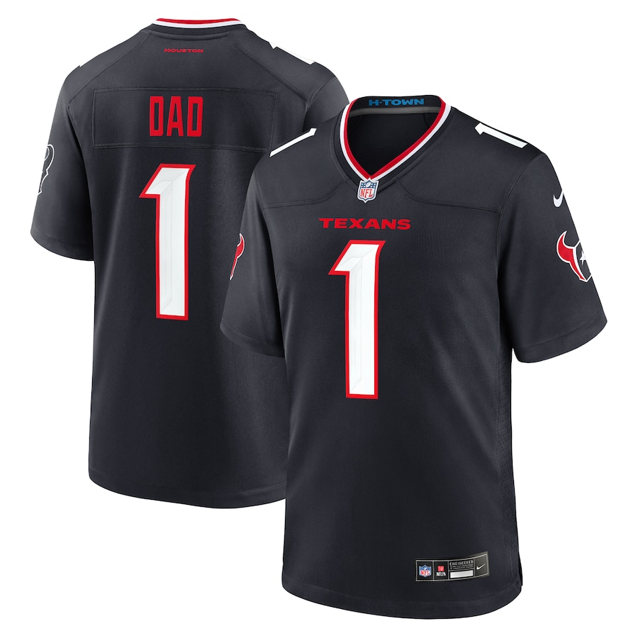 Men's Houston Texans  Nike Navy #1 Dad Game Jersey - Jersey