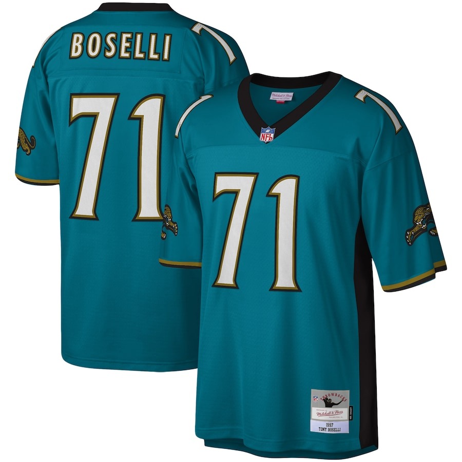 Men's Jacksonville Jaguars Tony Boselli Mitchell & Ness Teal Legacy Replica Jersey - Jersey