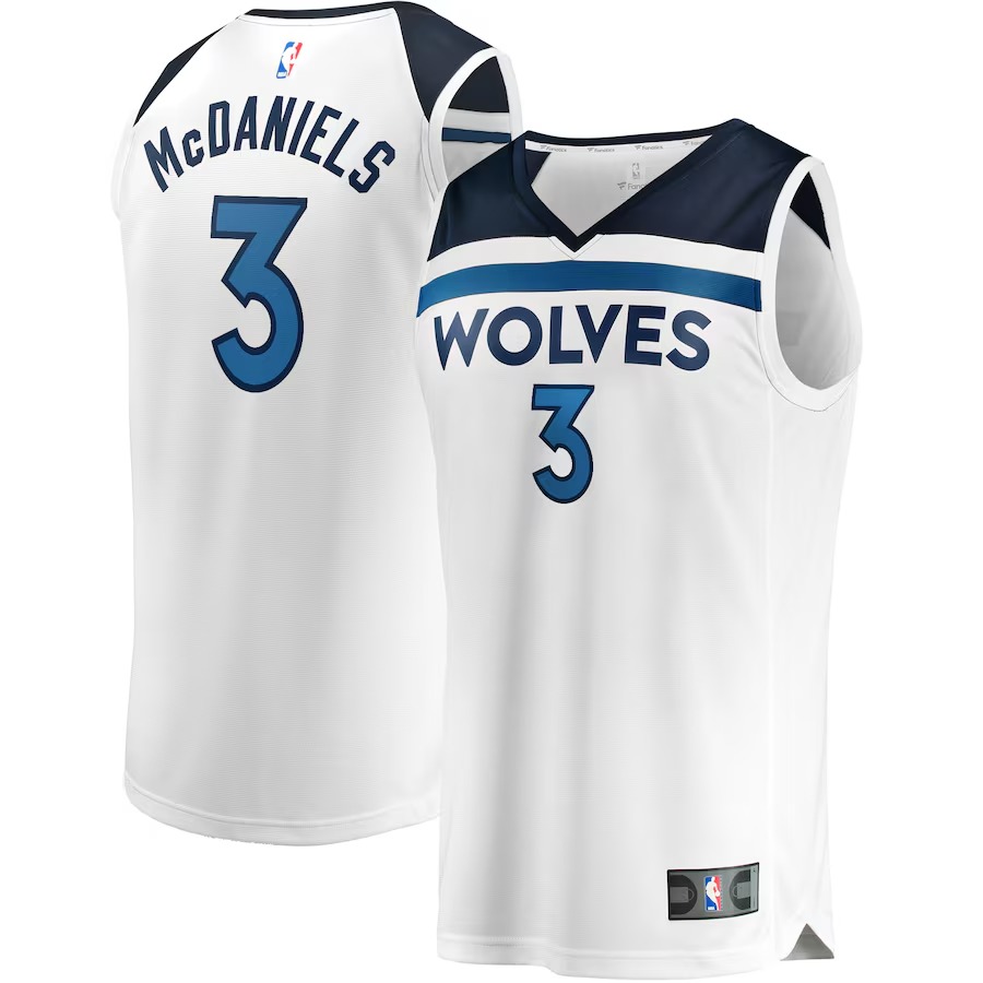 Men's Minnesota Timberwolves Jaden McDaniels Fanatics White Fast Break Replica Player Jersey - Association Edition - Jersey