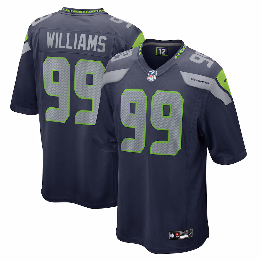Men's Seattle Seahawks Leonard Williams Nike College Navy  Game Jersey - Jersey