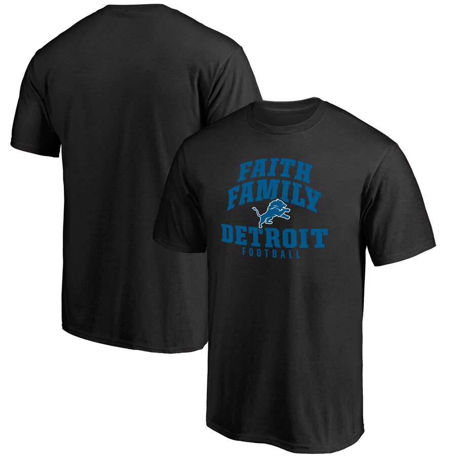 Men's Detroit Lions Black Faith Family T-Shirt - Jersey