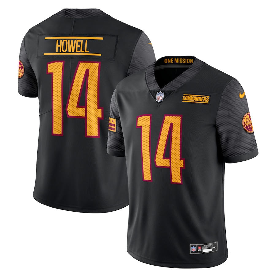 Men's Washington Commanders Sam Howell Nike Black Alternate Vapor Untouchable Limited Jersey - Jersey