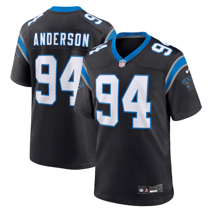 Men's Carolina Panthers Henry Anderson Nike Black Team Game Jersey - Jersey