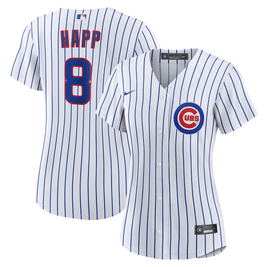 Women's Chicago Cubs Ian Happ Nike White Home Replica Jersey - Jersey