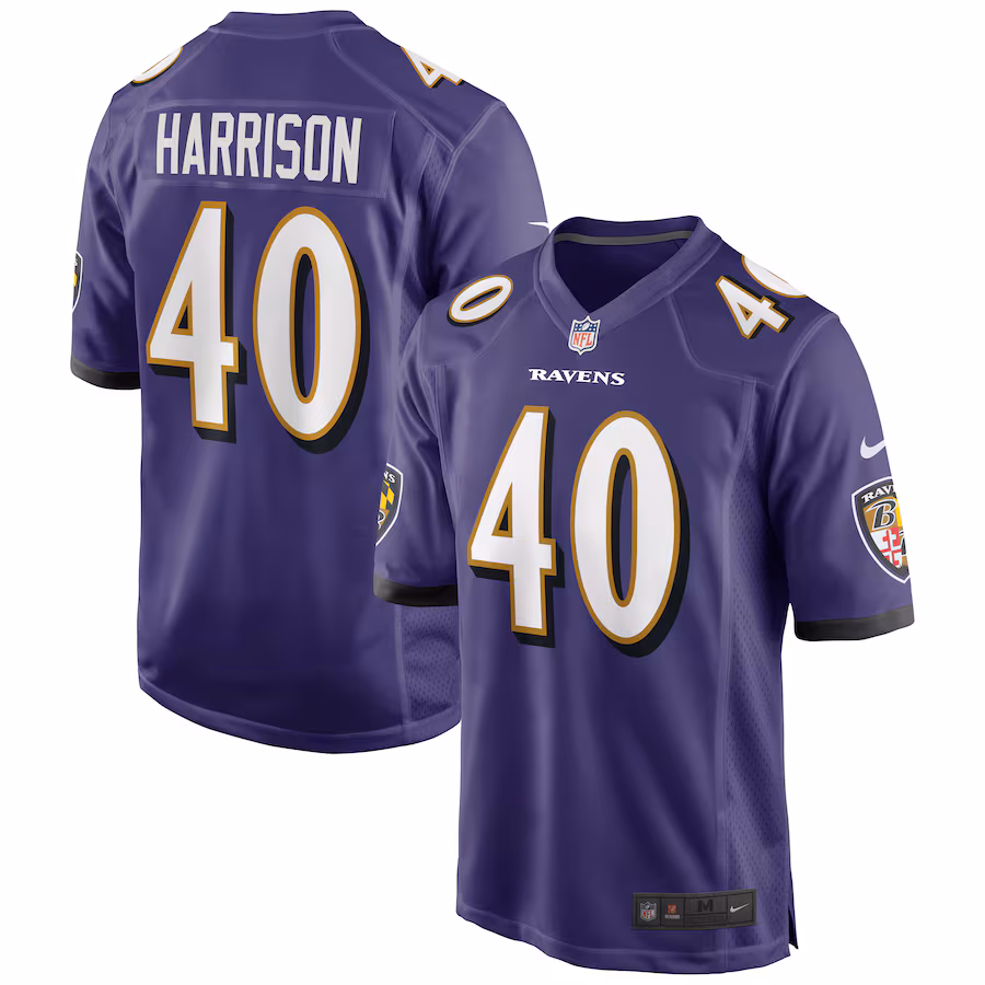 Men's Baltimore Ravens Malik Harrison Nike Purple Game Jersey - Jersey