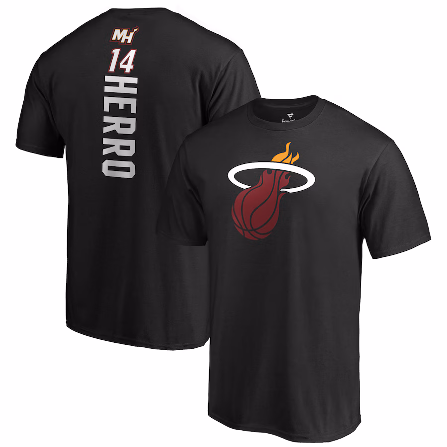 Men's Miami Heat Tyler Herro Black Playmaker Name & Number T-Shirt - Jersey