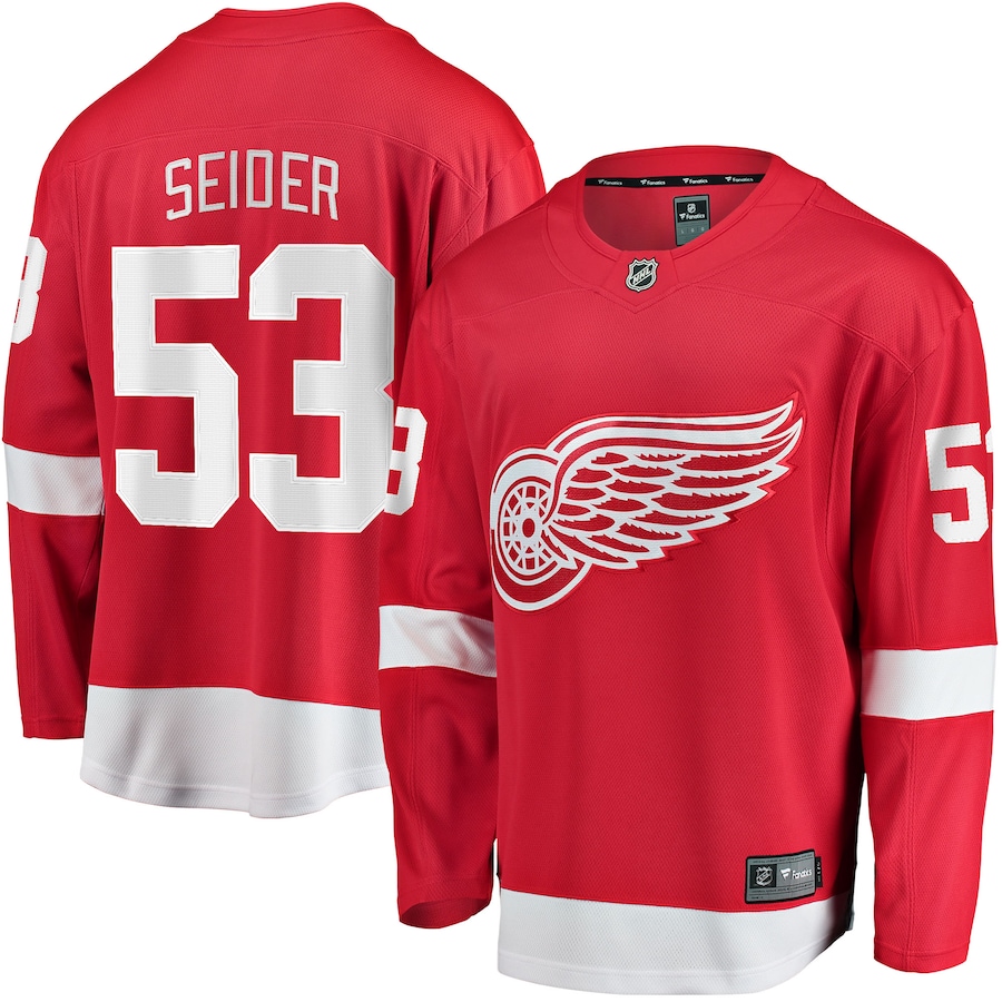 Men's Detroit Red Wings Moritz Seider Fanatics Red Home Breakaway Player Jersey - Jersey