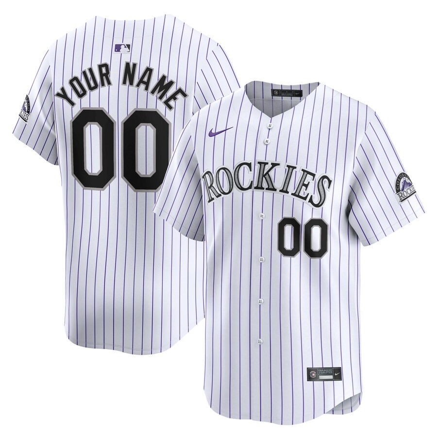 Youth Colorado Rockies Nike White Home Limited Custom Jersey - Jersey