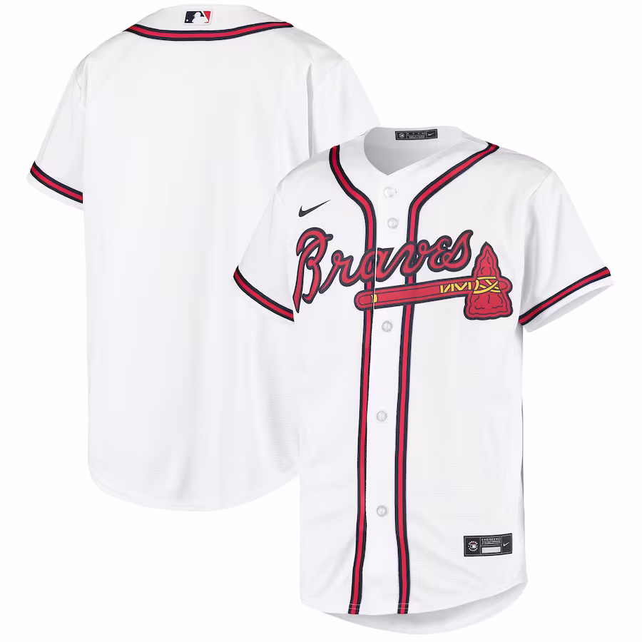 Youth Atlanta Braves Nike White Home Replica Team Jersey - Jersey