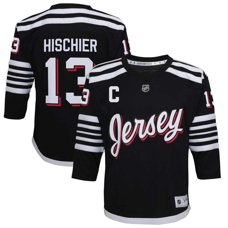 Youth New Jersey Devils Nico Hischier Black 2021/22 Alternate Replica Player Jersey - Jersey
