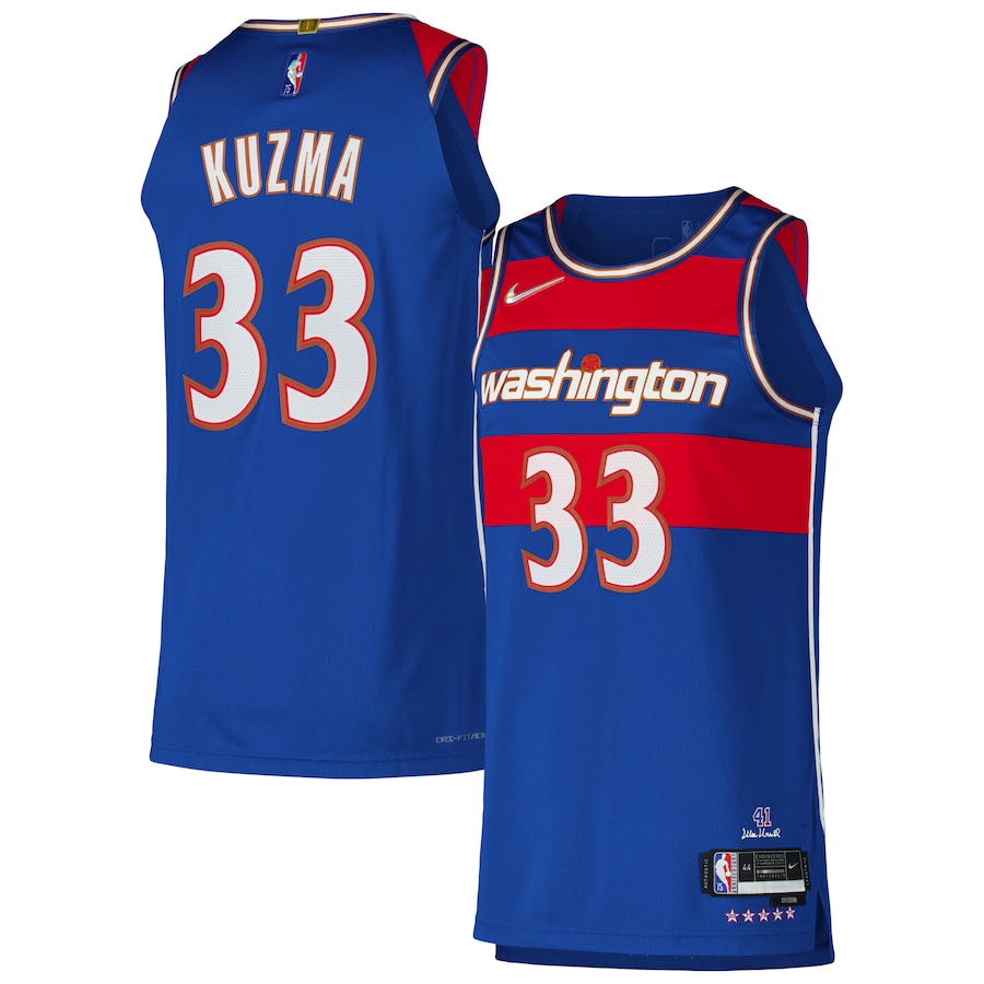 Men's Washington Wizards Kyle Kuzma Nike Royal Authentic Player Jersey - City Edition - Jersey