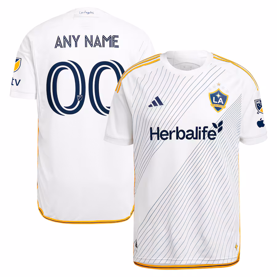 Men's LA Galaxy  adidas White 2024 Angeleno Kit Authentic Custom Jersey - Jersey