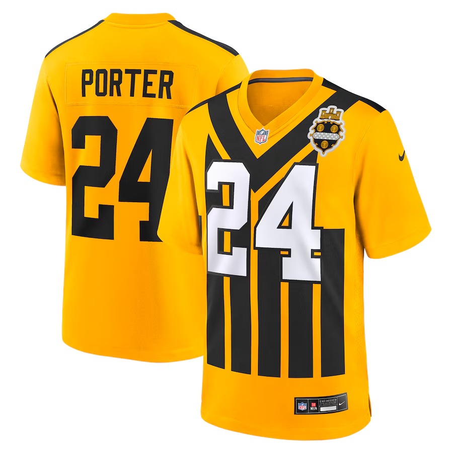 Men's Pittsburgh Steelers Joey Porter Jr. Nike Gold Alternate 1933 Throwback Game Jersey - Jersey