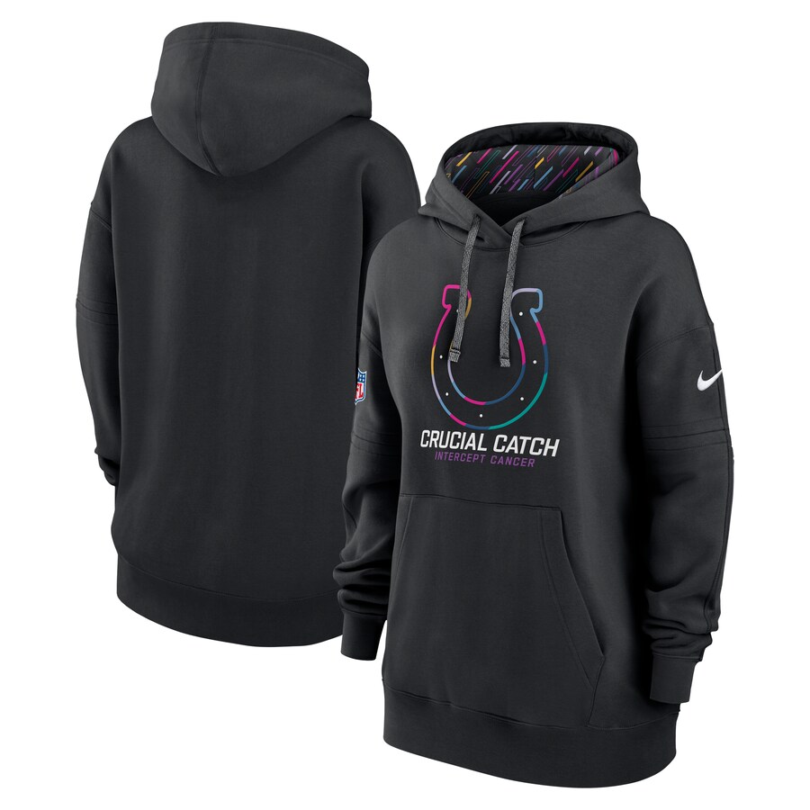 Women's Indianapolis Colts  Nike Black 2024 NFL Crucial Catch Club Pullover Hoodie - Jersey