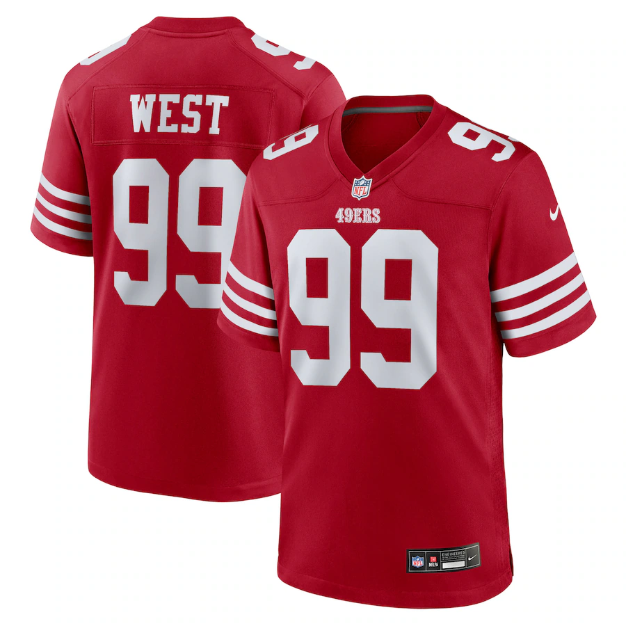 Men's San Francisco 49ers CJ West Nike Scarlet Team Game Jersey - Jersey