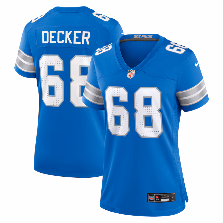 Women's Detroit Lions Taylor Decker Nike  Blue Team Game Jersey - Jersey