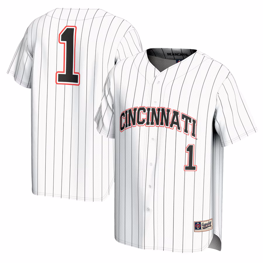 Unisex GameDay Greats #1 White Cincinnati Bearcats Lightweight Baseball Fashion Jersey - Jersey