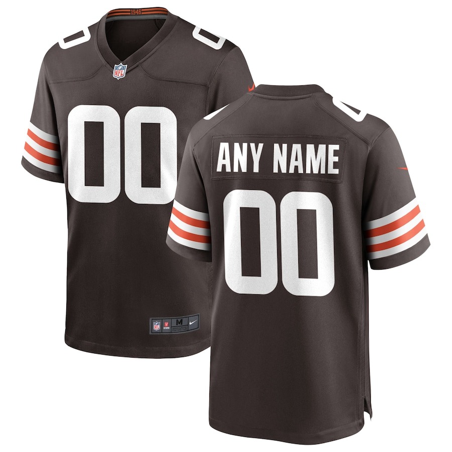 Men's Nike Cleveland Browns Brown Custom Game Jersey - Jersey