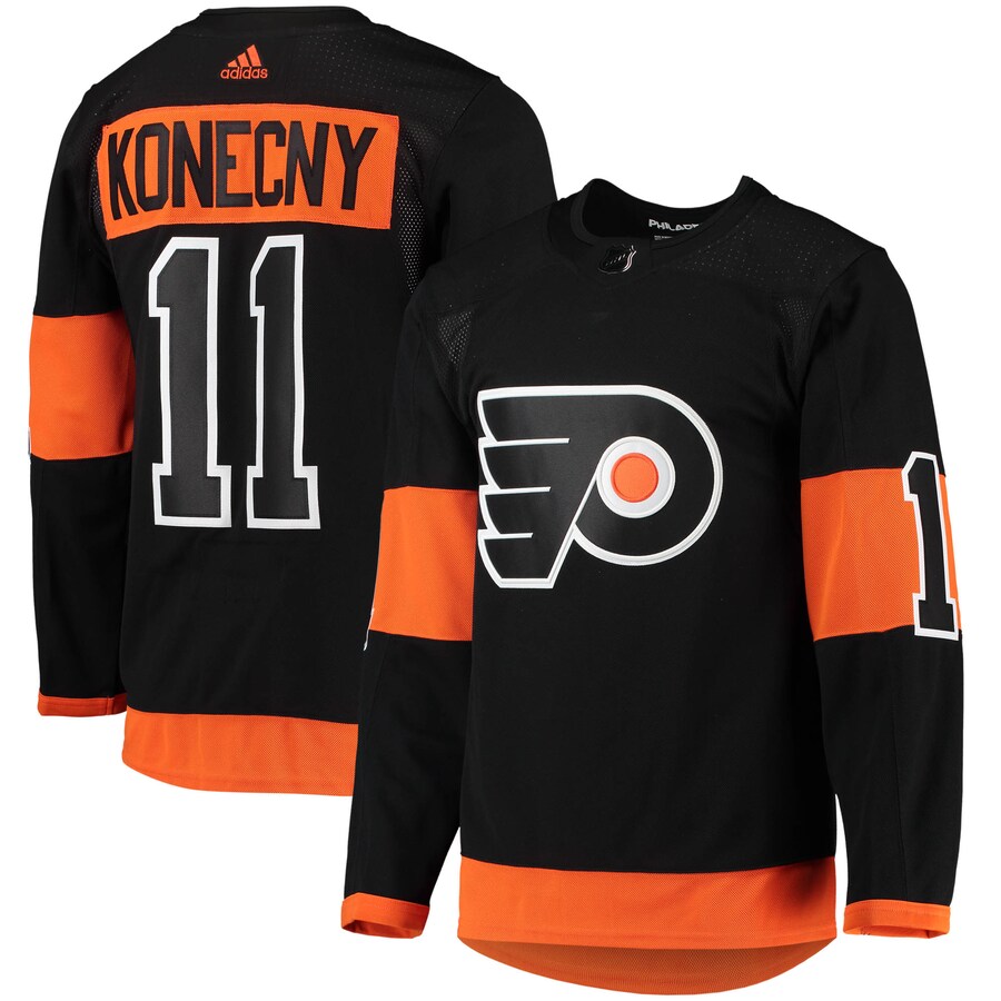 Men's Philadelphia Flyers Travis Konecny adidas Black Alternate Primegreen Authentic Pro Player Jersey - Jersey
